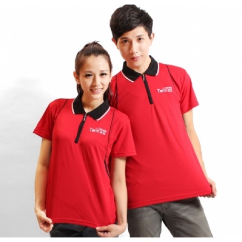 拉鍊式剪接POLO衫