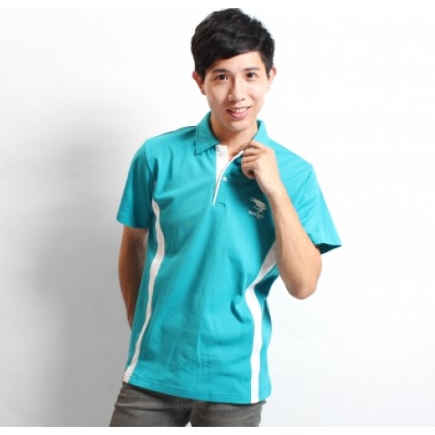 前後配條剪接POLO衫