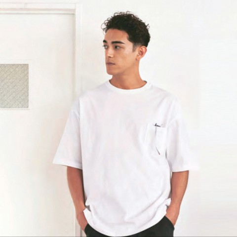 5.6oz.寬版落肩T恤(有口袋款)